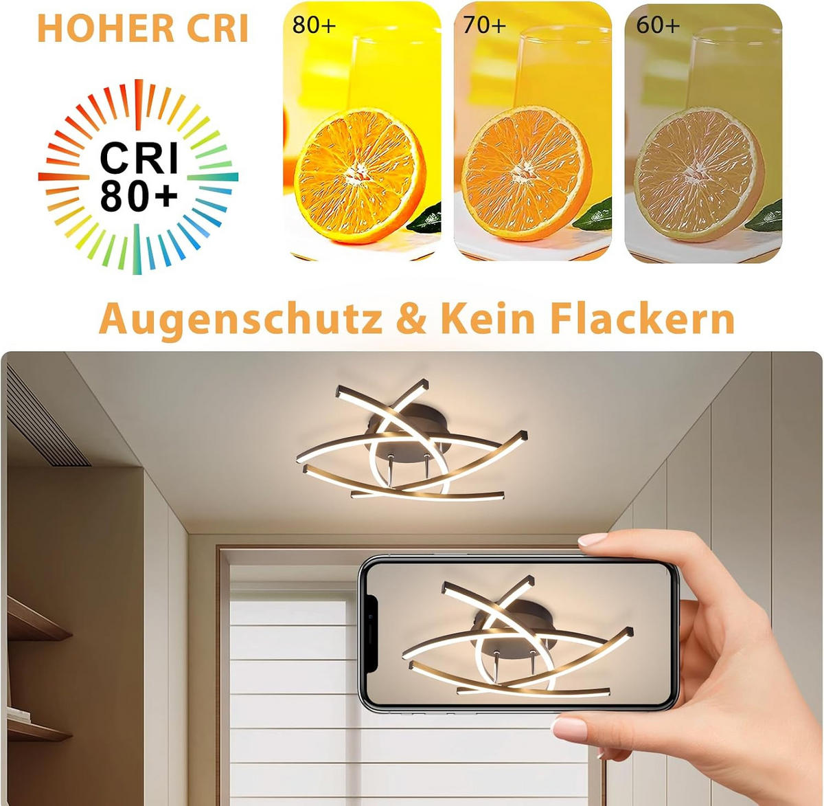 LED-DECKENLEUCHTE Ulmenwacht 52.0/13.0/52.0 cm - Schwarz, Metall (52/52/13cm) - ZMH