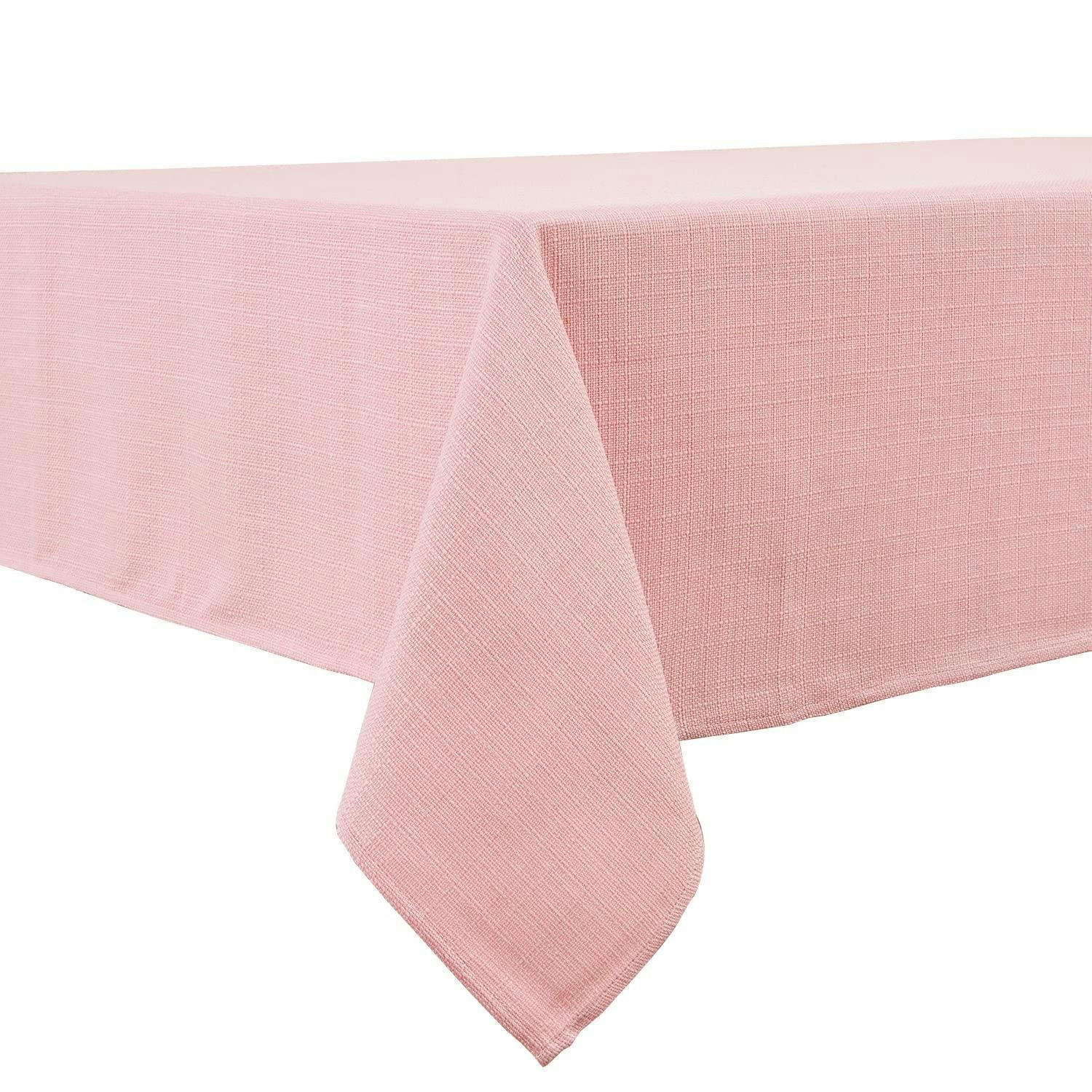 TISCHDECKE Babyrosa 140 x 240 cm Leinenoptik wasserabweisend - Rosa, Textil (240/140/1.5cm)