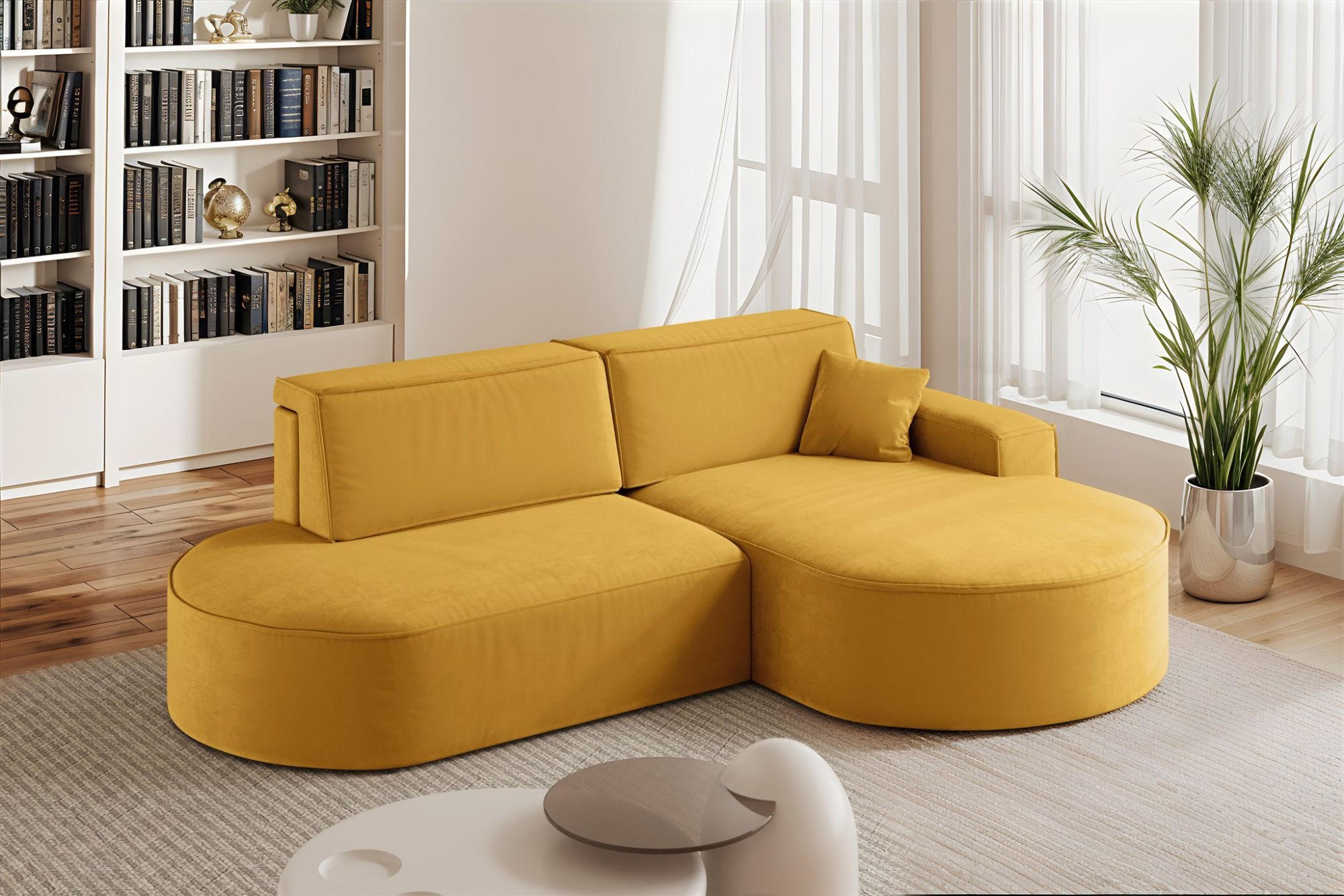 ECKSOFA Venedig Mit Schlaffunktion - Gelb, Holzwerkstoff/Textil (278/179cm) - Fun Möbel