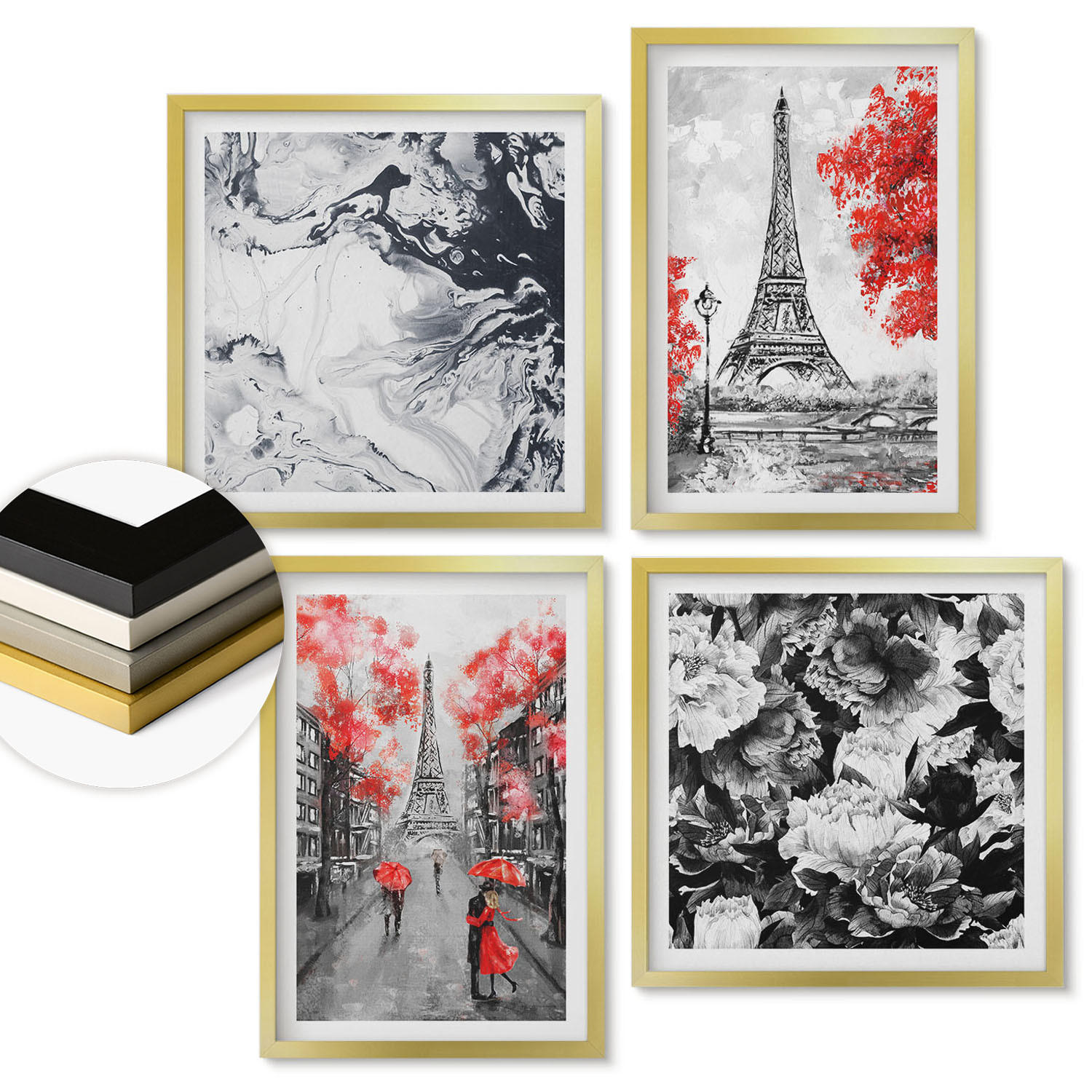 ArtPrintCave Wandbilder Gold 50x50 cm