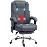 CHEFSESSEL DE-11728 mit massage- & heizfunktion neigbar Grau - Dunkelgrau, Textil (72/119/67cm) - ComfortXL
