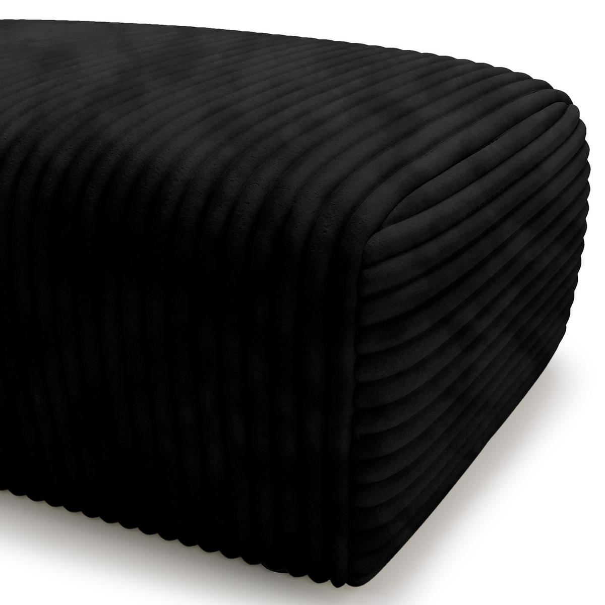 POLSTERHOCKER - Cord - Schwarz, Kunststoff/Textil (110/40/72cm) - home24