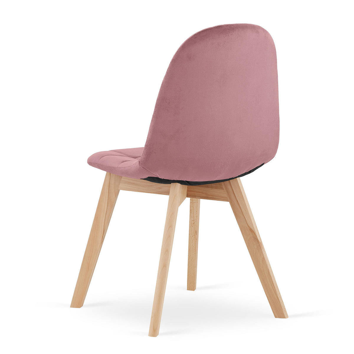 STUHL SORANO 4-er Set, Rosa, mit Samtstoff gepolstert - Rosa, Holz/Textil (45/82/54cm) - Komodee