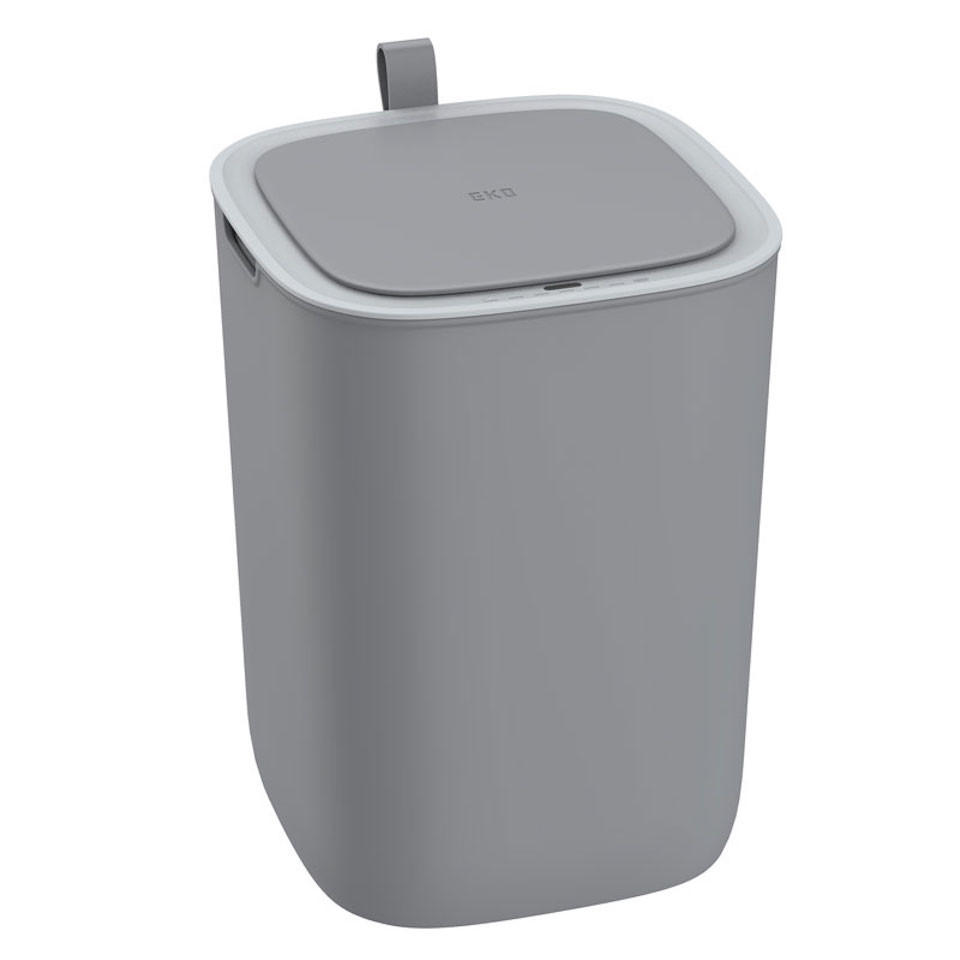 MÜLLEIMER Moderner Quadratischer Mit Smart Sensor 12 Liter 33,7 x 35 x 25 cm Grau - Grau, Metall (24.9/33.7/24.9cm) - PROREGAL