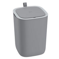 MÜLLEIMER Moderner Quadratischer Mit Smart Sensor 12 Liter 33,7 x 35 x 25 cm Grau - Grau, Metall (24.9/33.7/24.9cm) - PROREGAL