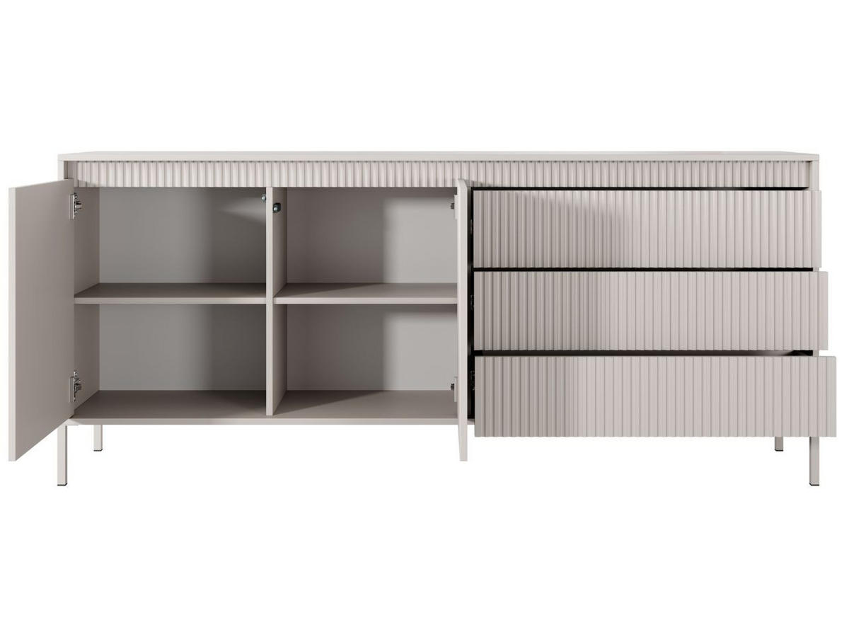 KOMMODE Beige 187/82/40 cm Sorano - Beige, Naturmaterialen/Metall (187/82/40cm) - Graingold