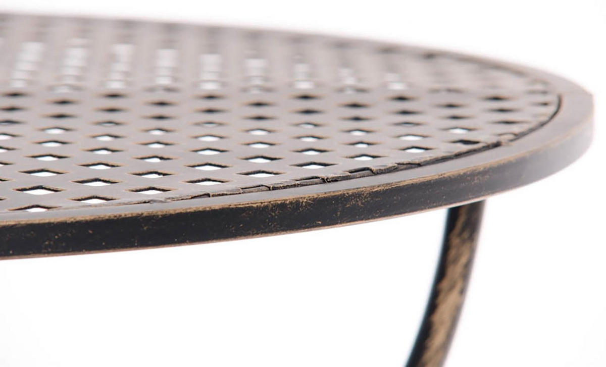 GARTENBEISTELLTISCH rund Ø70 cm Metall bronze - Bronzefarben, Metall (70/70/74cm) - CLP