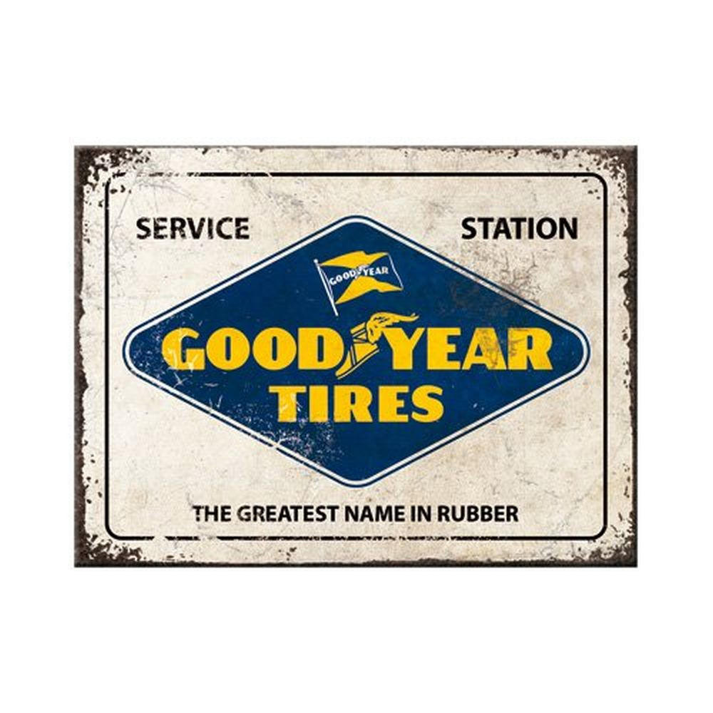MAGNET 6/8 cm Goodyear Logo White - Multicolor, Metall (8/6/0.1cm) - Nostalgic-Art