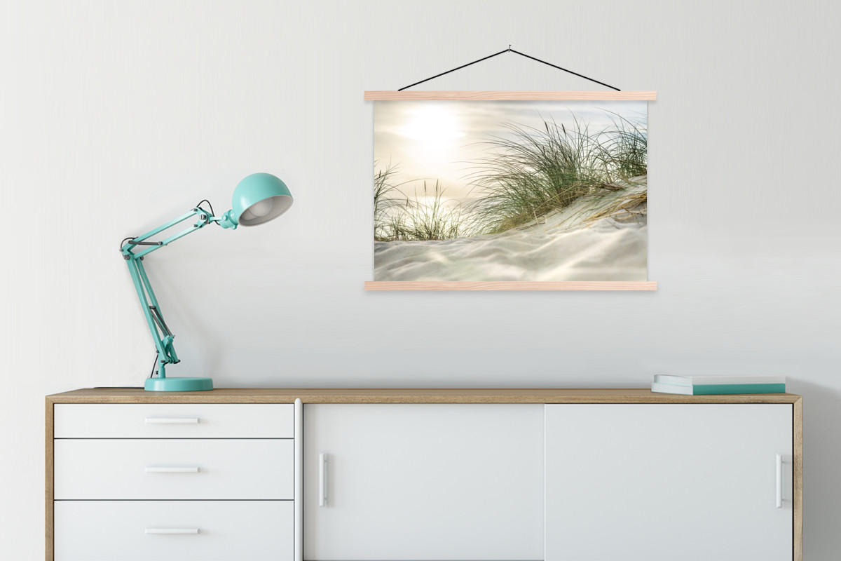 POSTER Dünen - Strand - Schleswig-Holstein - Wattenmeer 90x60 cm - Creme, Textil (90/60/0.15cm) - MuchoWow