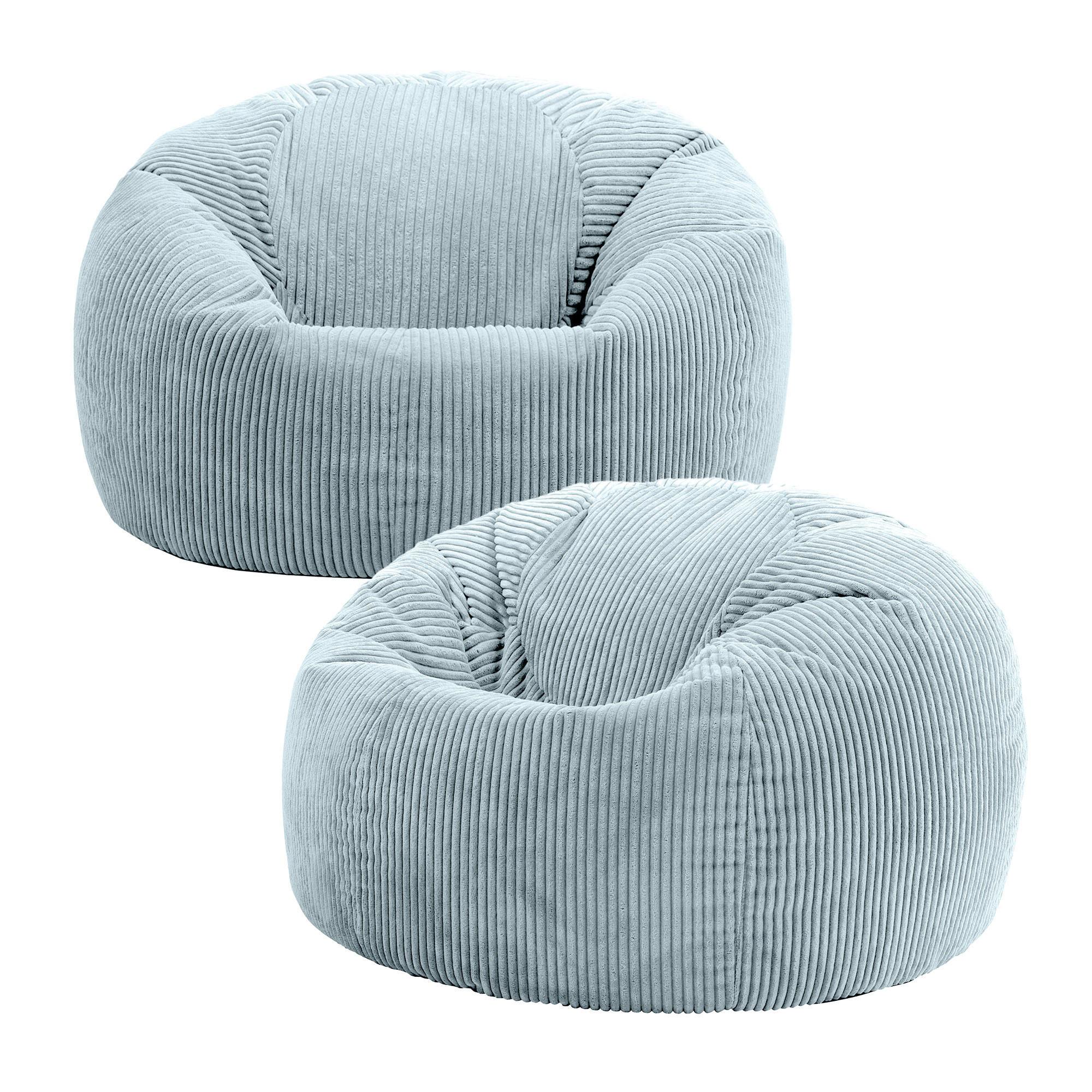 SITZSACK Klassisch Sessel aus Cord 2-tlg. - Hellblau, Textil (85/50/85cm) - icon