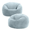 SITZSACK Klassisch Sessel aus Cord 2-tlg. - Hellblau, Textil (85/50/85cm) - icon