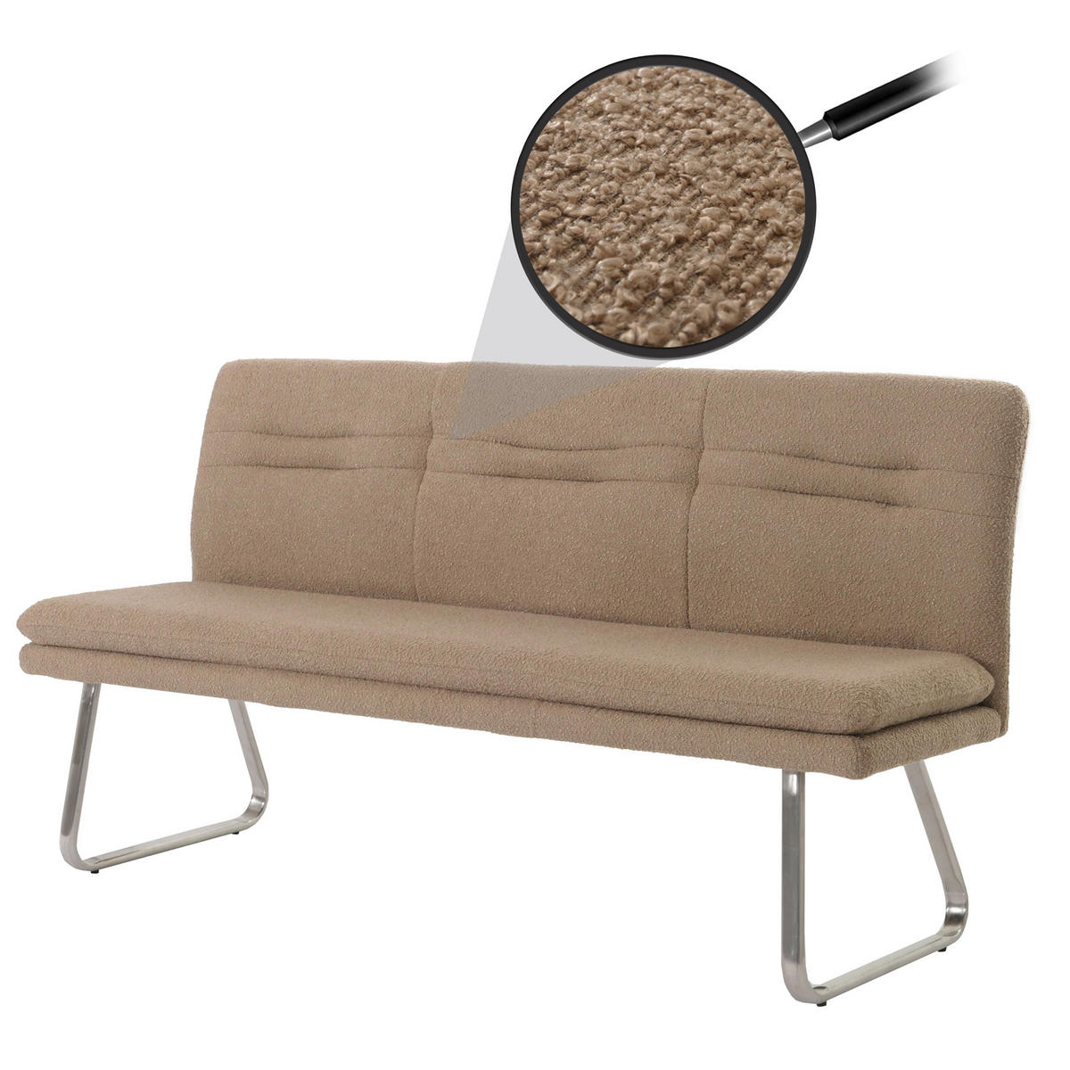 LAVICA Hnedá - hnedá/mokka, textil (180/93/58cm) - MCW