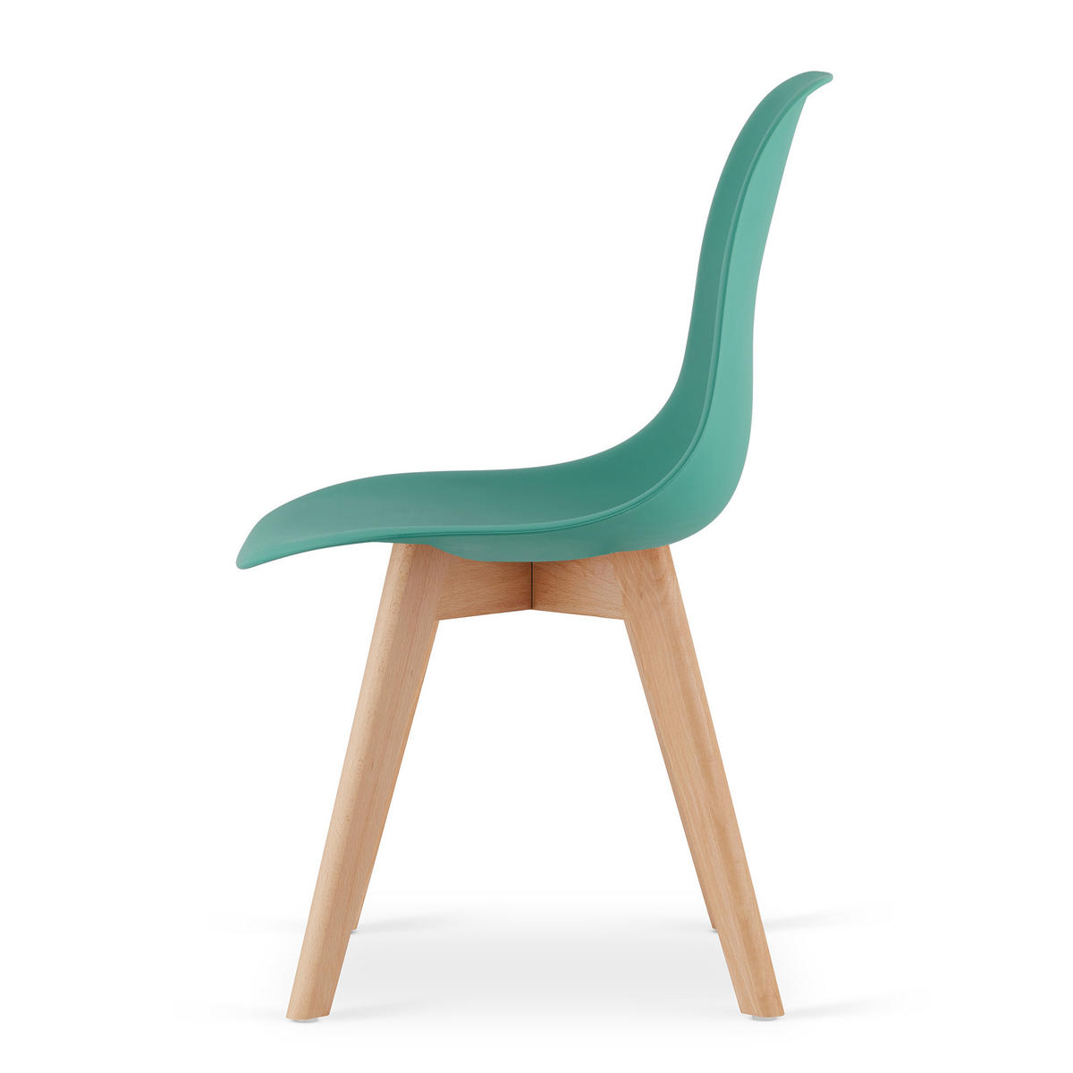 ESSZIMMERSTUHL 4-er Set KITO grüner Sitz, natürliche Beine - Naturfarben/Grün, Kunststoff (46/80/54.5cm) - Valora
