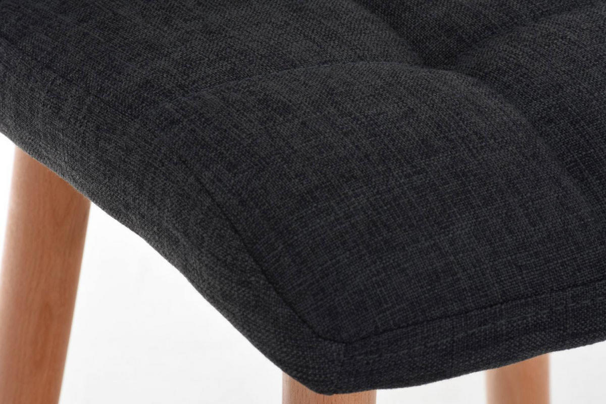 BARHOCKER Stoff Dunkelgrau - Eukalyptusholzfarben/Dunkelgrau, Holz/Textil (42/94/49cm) - CLP