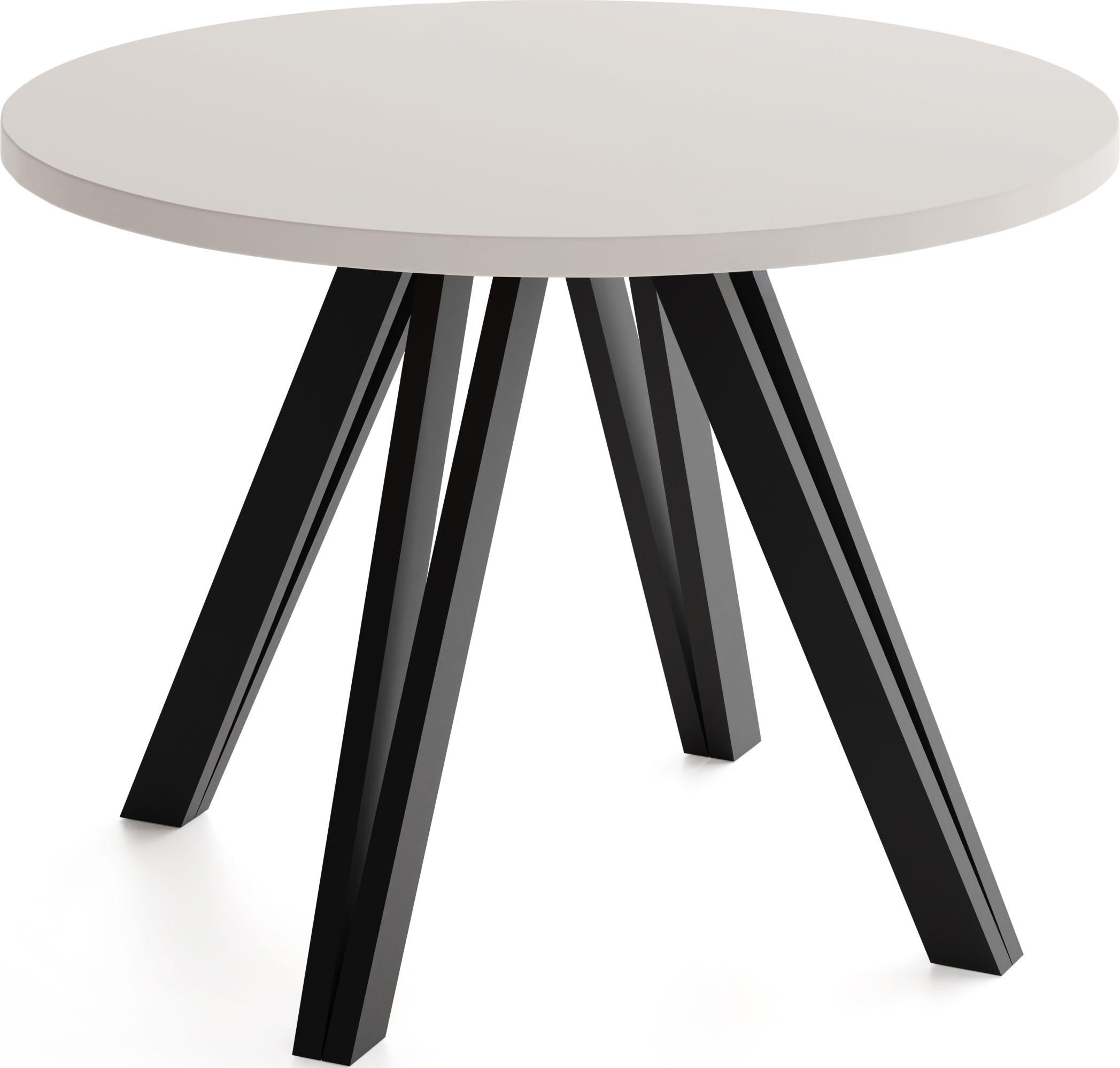 ESSTISCH Ravero runder ausziehbarer, Kaschmir 100/100/77 cm - Kaschmir/Schwarz, Holz/Holzwerkstoff (100/100/77cm) - WFL GROUP