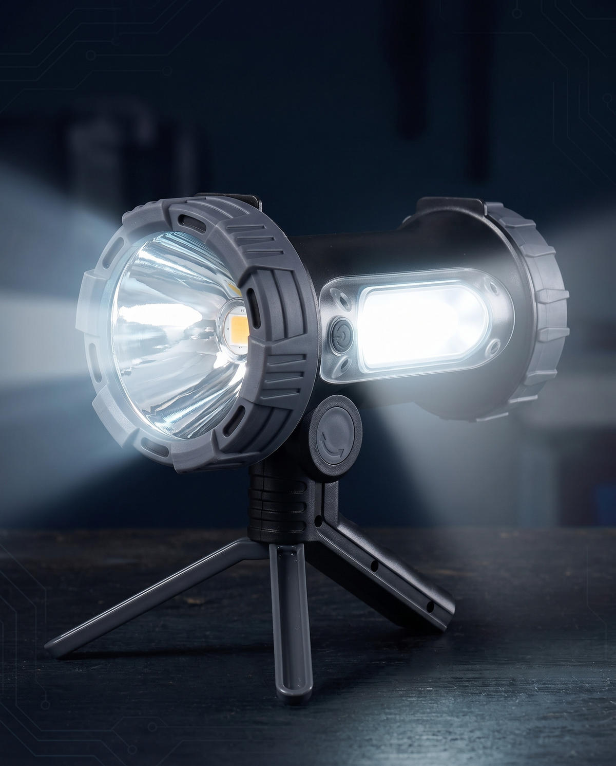 LED-AKKU-HANDSTRAHLER Northpoint 10W Taschenlampe Baustrahler 4400mAh Powerbank Standfuß IP54 - Schwarz, Kunststoff (16.2/4.7/11.6cm) - Northpoint