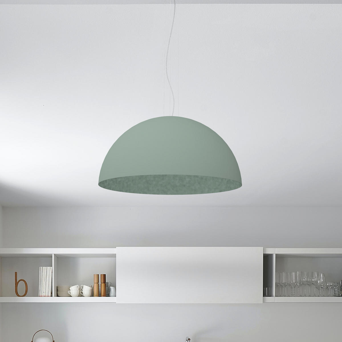 HÄNGELEUCHTE - Grün, Metall (80/80/40cm) - Lumicom