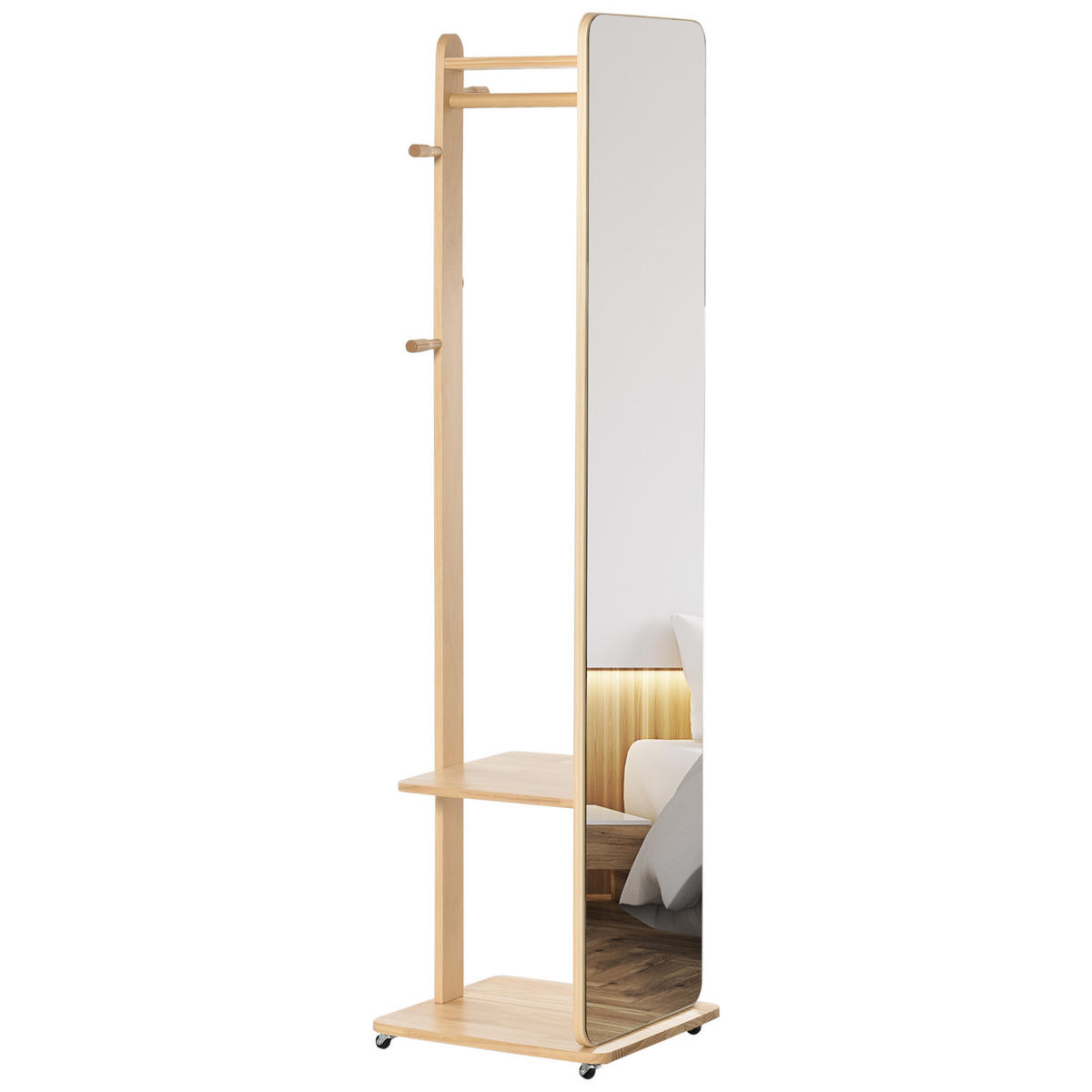 GARDEROBENSPIEGEL DE-17909 Hellholz - Naturfarben, Holzwerkstoff (44.5/170/40cm) - ComfortXL