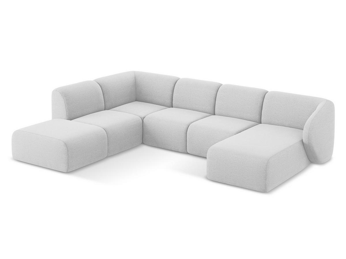 ECKSOFA Rechts Chenille Stoff Beige - Schwarz/Cappuccino, Holzwerkstoff/Kunststoff (178/166cm) - Makamii