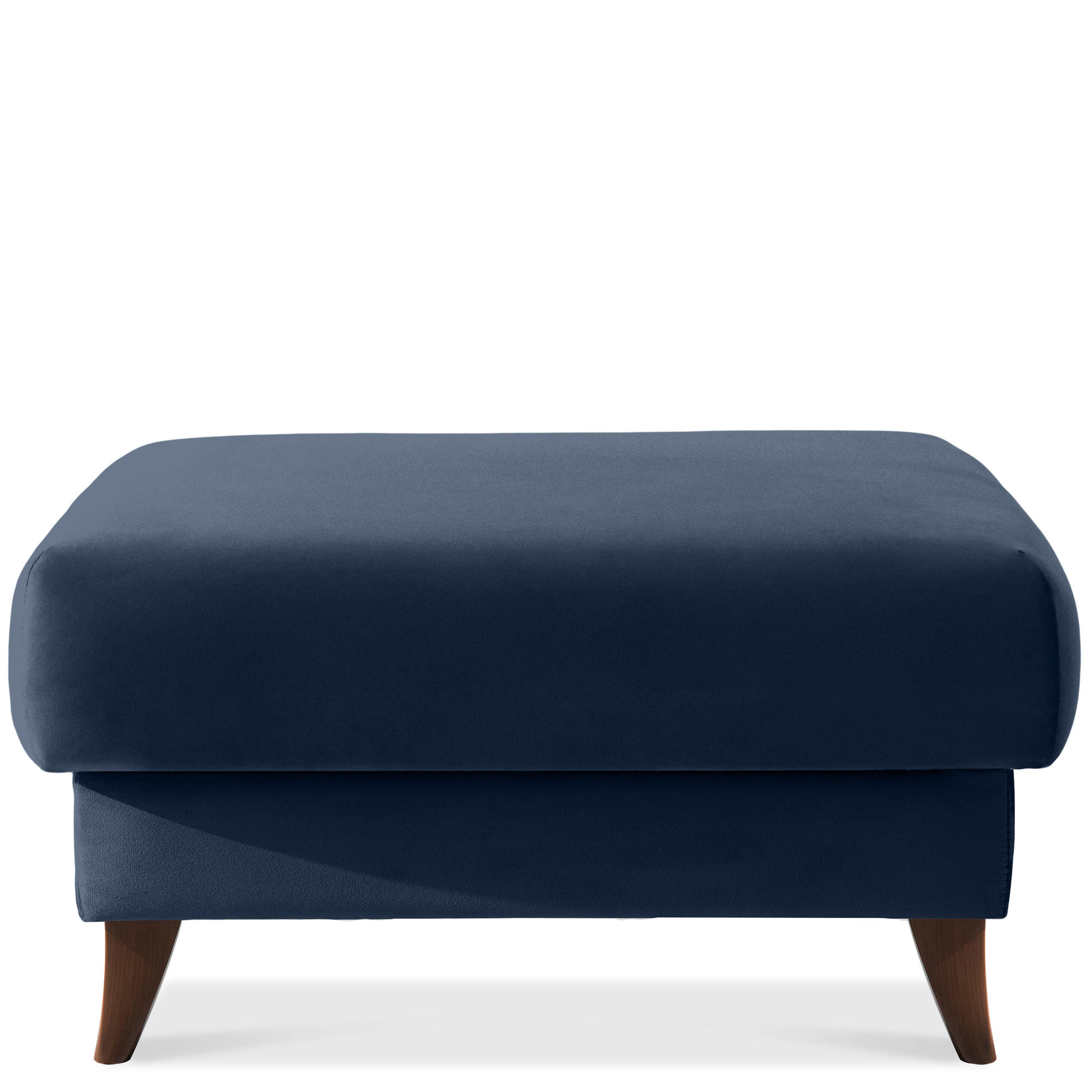 HOCKER GUSTAVO Velours, Dunkelbau - Dunkelblau, Holz/Holzwerkstoff (92/49/92cm) - KONSIMO®