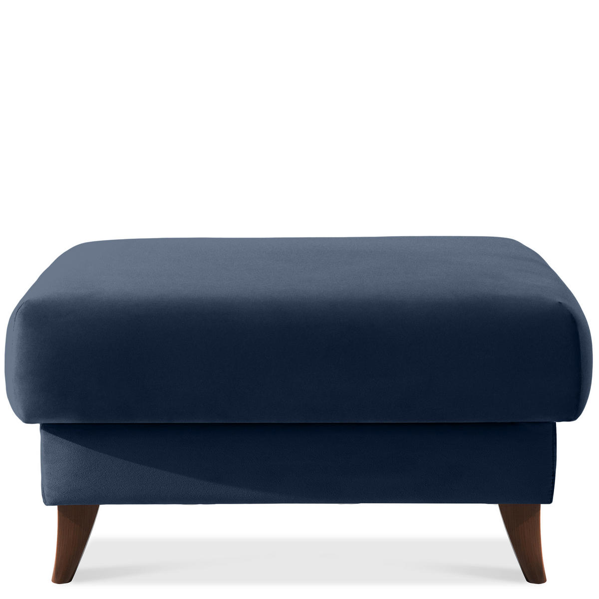 HOCKER GUSTAVO Velours, Dunkelbau - Dunkelblau, Holz/Holzwerkstoff (92/49/92cm) - KONSIMO®