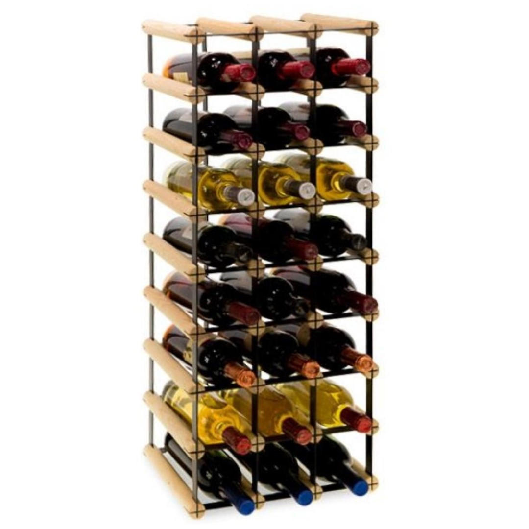 WEINREGAL Vinotega Mod Metal 82,5x32,5x24,5 cm 3x8 Flaschen Massives Kiefernholz Natur - Naturfarben, Holz (32.5/82.5/24.5cm) - PROREGAL