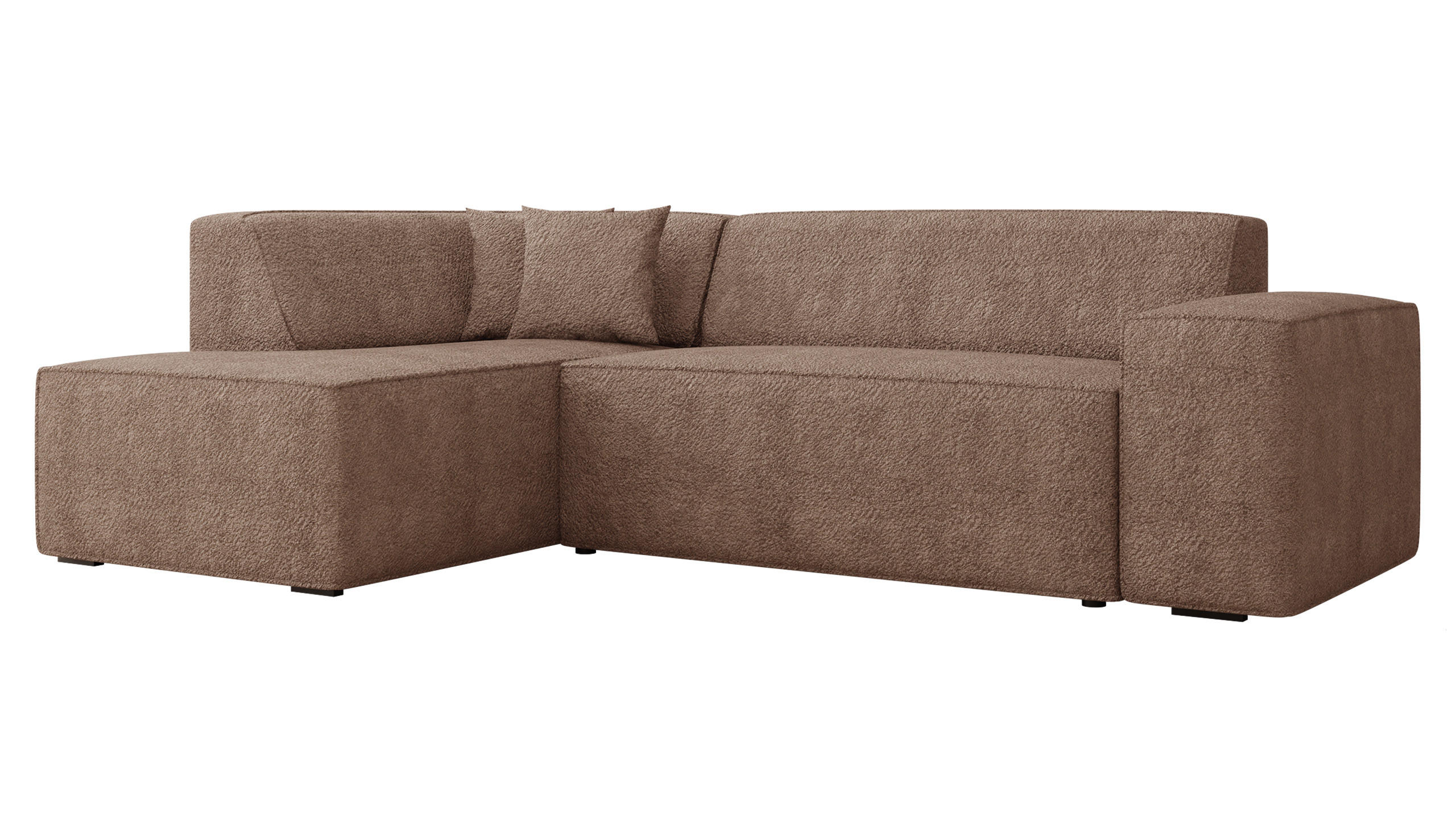 ECKSOFA Lordin, Seite: Links - Hellbraun, Holz/Textil (267/205cm) - MIRJAN24