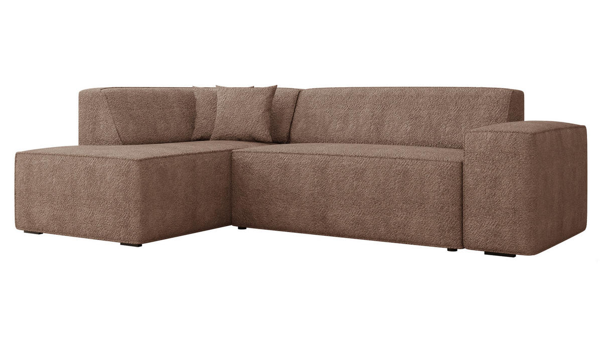 ECKSOFA Lordin, Seite: Links - Hellbraun, Holz/Textil (267/205cm) - MIRJAN24