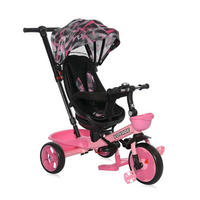 DREIRAD Voyage EVA-Reifen rosa Schiebestange Klingel verstellbare Rückenlehne - Rosa, Metall (89/54/92cm) - Lorelli