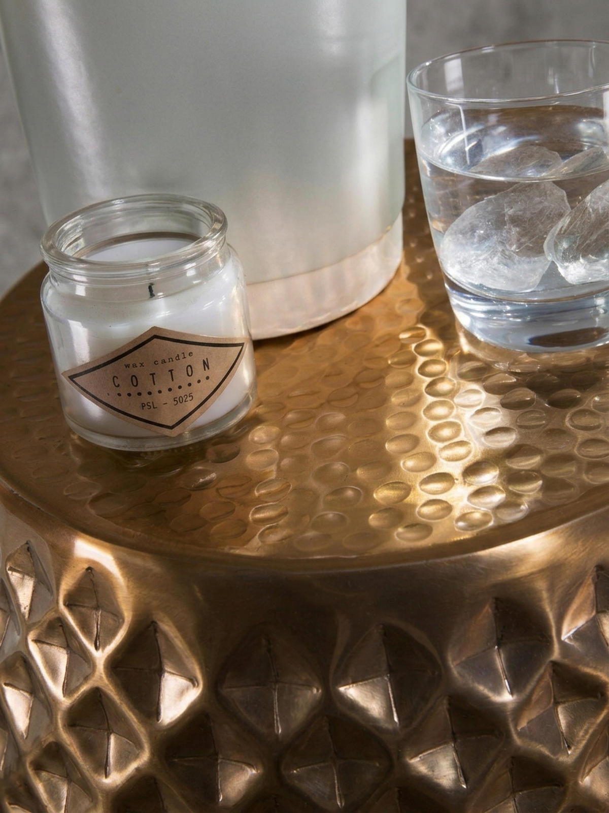 BEISTELLTISCH Aluminium Hammerschlag Rund Kratzfrei ENNS, Gold 32x32x42 cm - Goldfarben, Metall (32/32/42cm) - KADIMA DESIGN