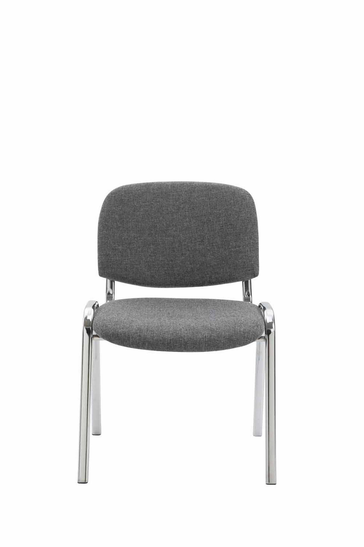 BESUCHERSTUHL Keen mit Stoffbezug, Gestell in Chromoptik / Bezug Grau - Chromfarben/Grau, Textil/Metall (53/83/53cm) - TPFLiving