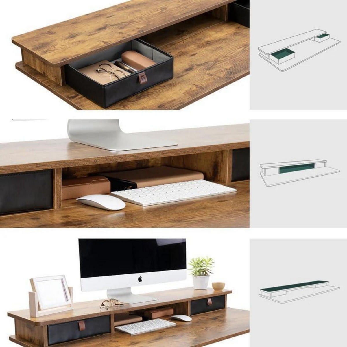 SCHREIBTISCH elektrisch höhenverstellbar 140 x 60 cm Rustikal Braun - Braun, Holzwerkstoff (60/140/72cm)