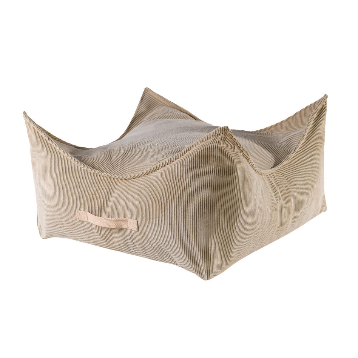 SITZPOUF für Kinder, Quadratisch, Kord, Sand - Beige, Textil (60/35/60cm) - MeowBaby