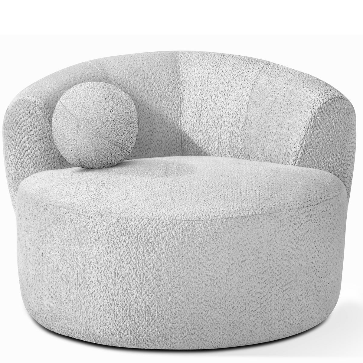 DREHSESSEL VIRA, Grau, Chenille - Schwarz/Grau, Holz/Holzwerkstoff (105/76/100cm) - KONSIMO®