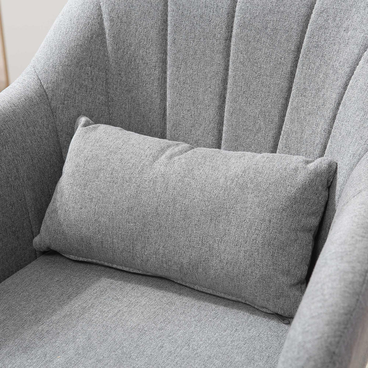 DREHSTUHL DE-06945 höhenverstellbar mit leinenartigem Bezug Grau - Grau, Textil/Metall (60/91/60cm) - ComfortXL