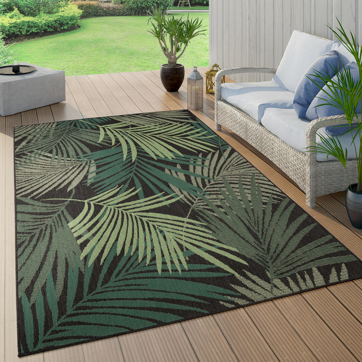 OUTDOORTEPPICH 80/150 cm Ostende 534 - Schwarz, Textil (80/150cm) - Paco Home