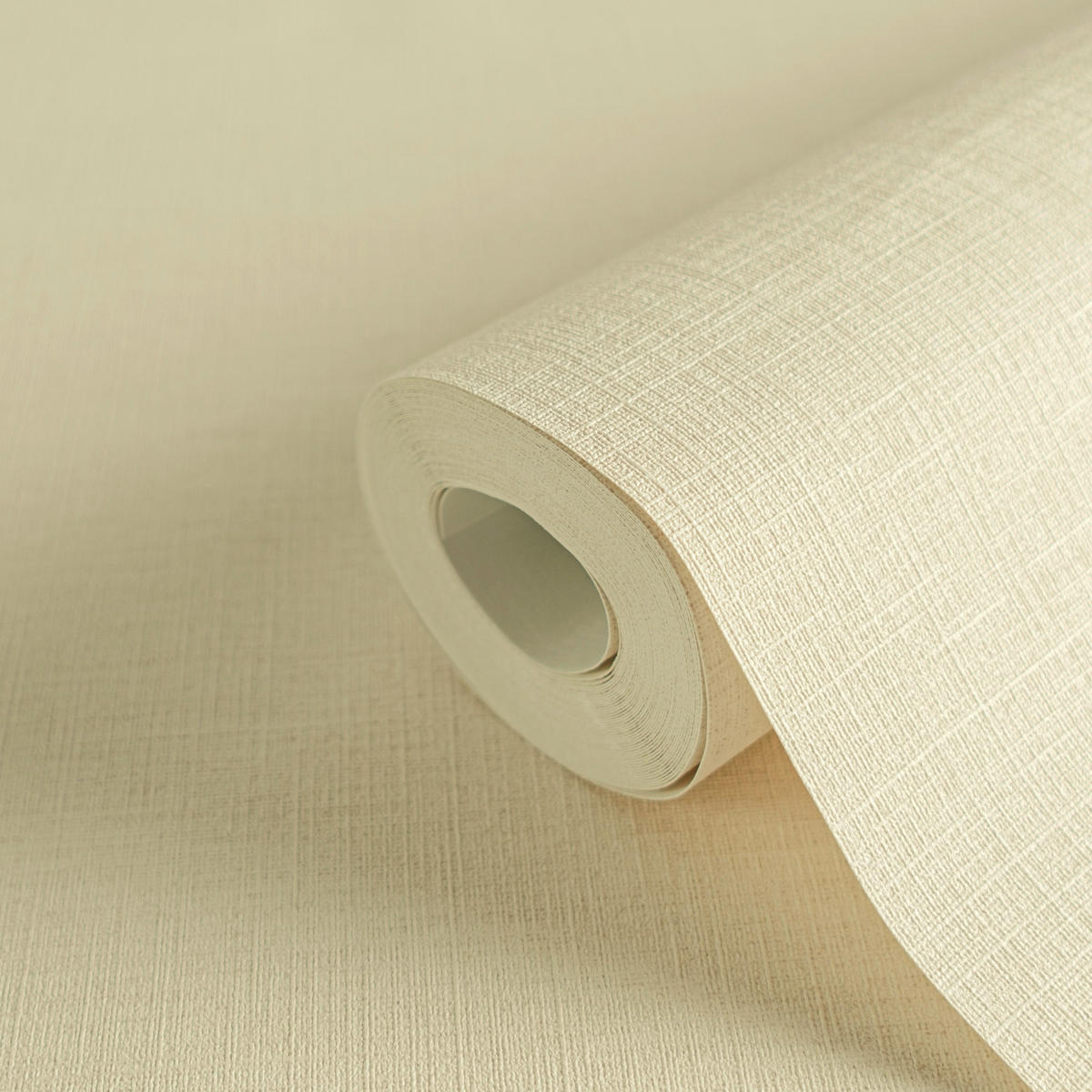 VLIESTAPETE Unis, creme, Textiloptik, A.S. Création 306881 - Beige/Creme, Papier (530/10050cm) - KUNSTLOFT