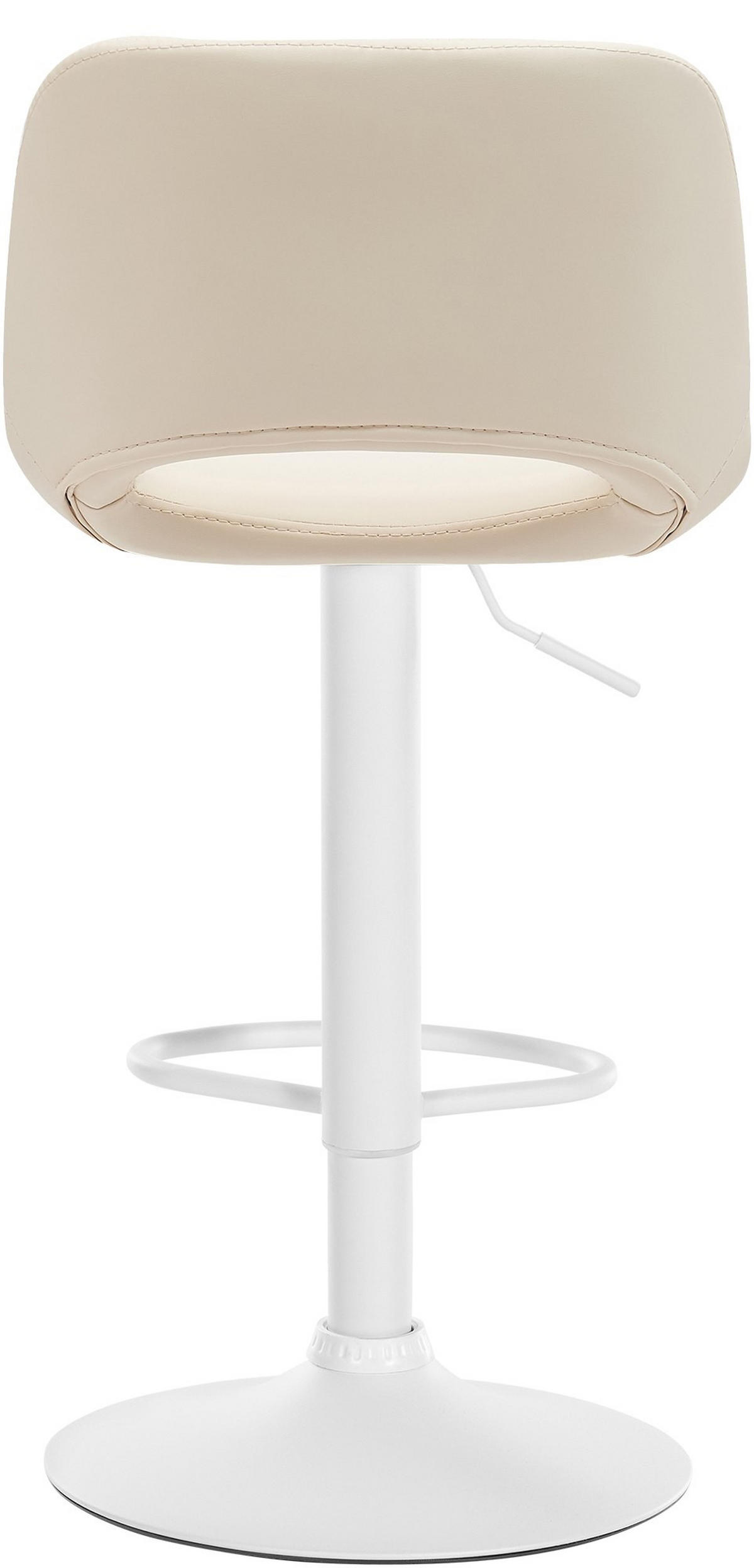 BARHOCKER JAKSON Creme Kunstleder Weiß - Creme, Leder/Metall (42/86/46cm) - DELUKE