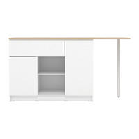 KÜCHENINSEL - 4 Personen - Holz, Platte - Naturfarben Hell, Weiß - - Naturfarben/Weiß, Holz (169.8/90.5/70cm) - Vente-Unique