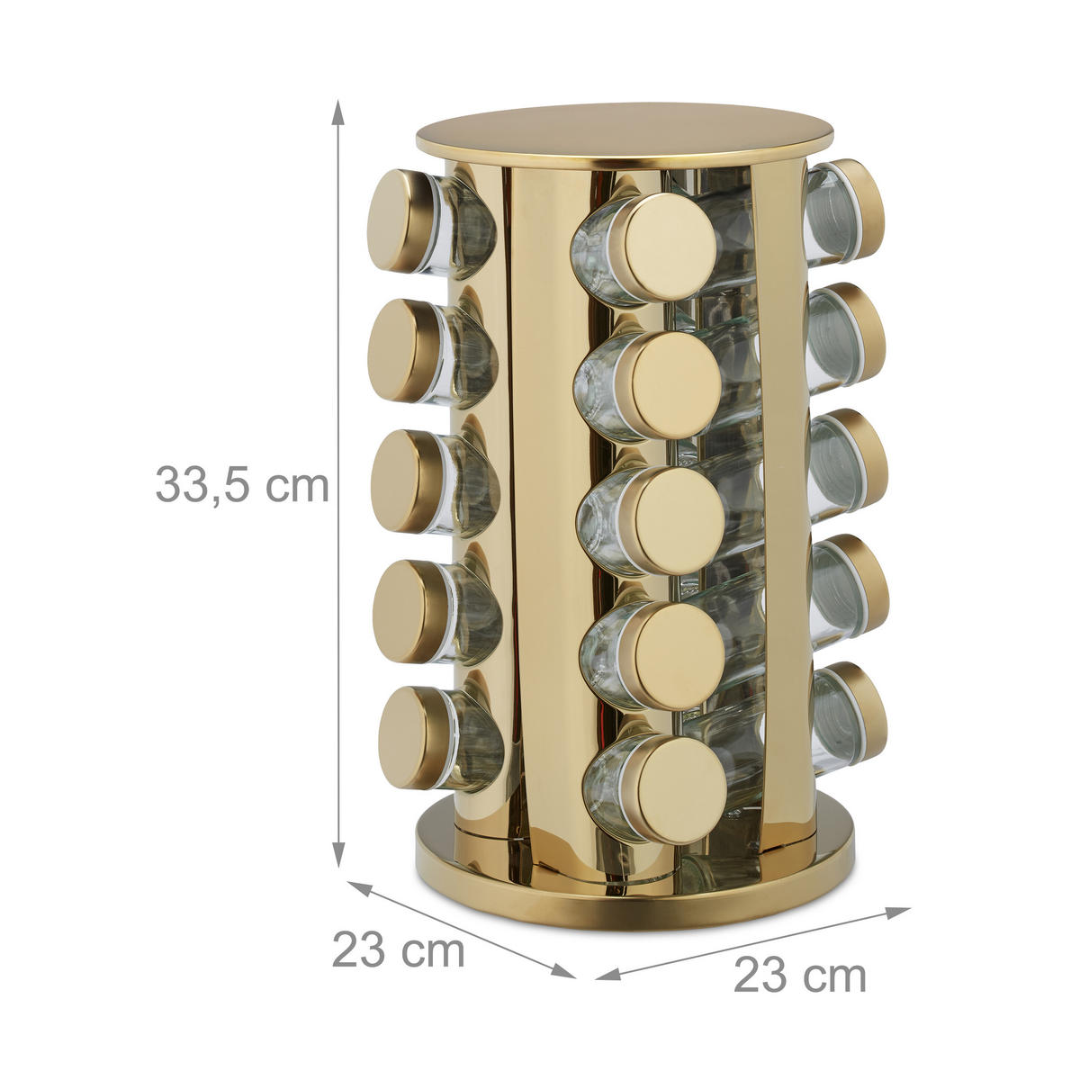 21-DIELNY stojan na korenie - viacfarebná, kov/sklo (23/33.5/23cm) - Relaxdays