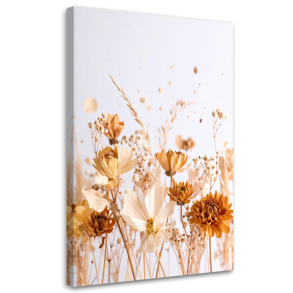 LEINWANDBILD Feldblumen in Beige Natur 80x120cm - Beige, Textil (80/120cm) - Feeby