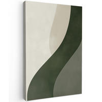 LEINWANDBILD Japandi - Grün - Abstrakt - Modern 90x140 cm - Salbeigrün, Textil (90/140cm) - MuchoWow