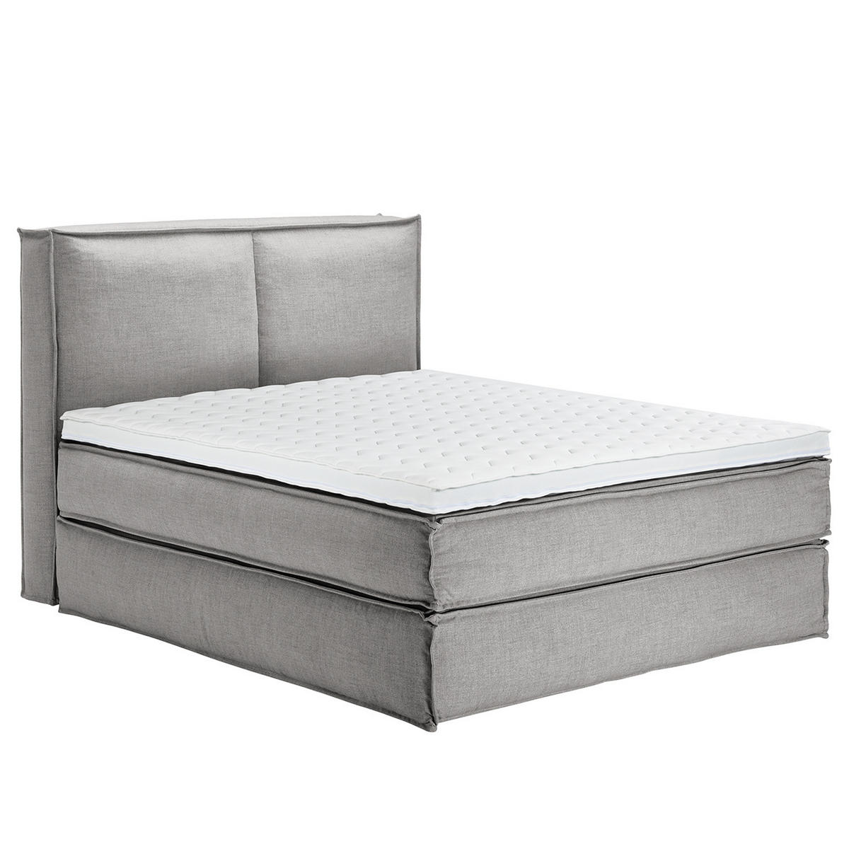 BOXSPRINGBETT mit Kopfteil - Premium - Grau, Textil (160/220cm) - home24