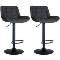 BARHOCKER 2er Set Tower Kunstleder schwarz - Schwarz, Kunststoff/Metall (48/105/54cm) - TPFLiving