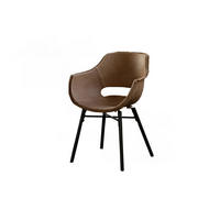 STUHL ZAJA Dunkelbraun Leder - Dunkelbraun/Schwarz, Leder (57/82/59cm) - KAWOLA
