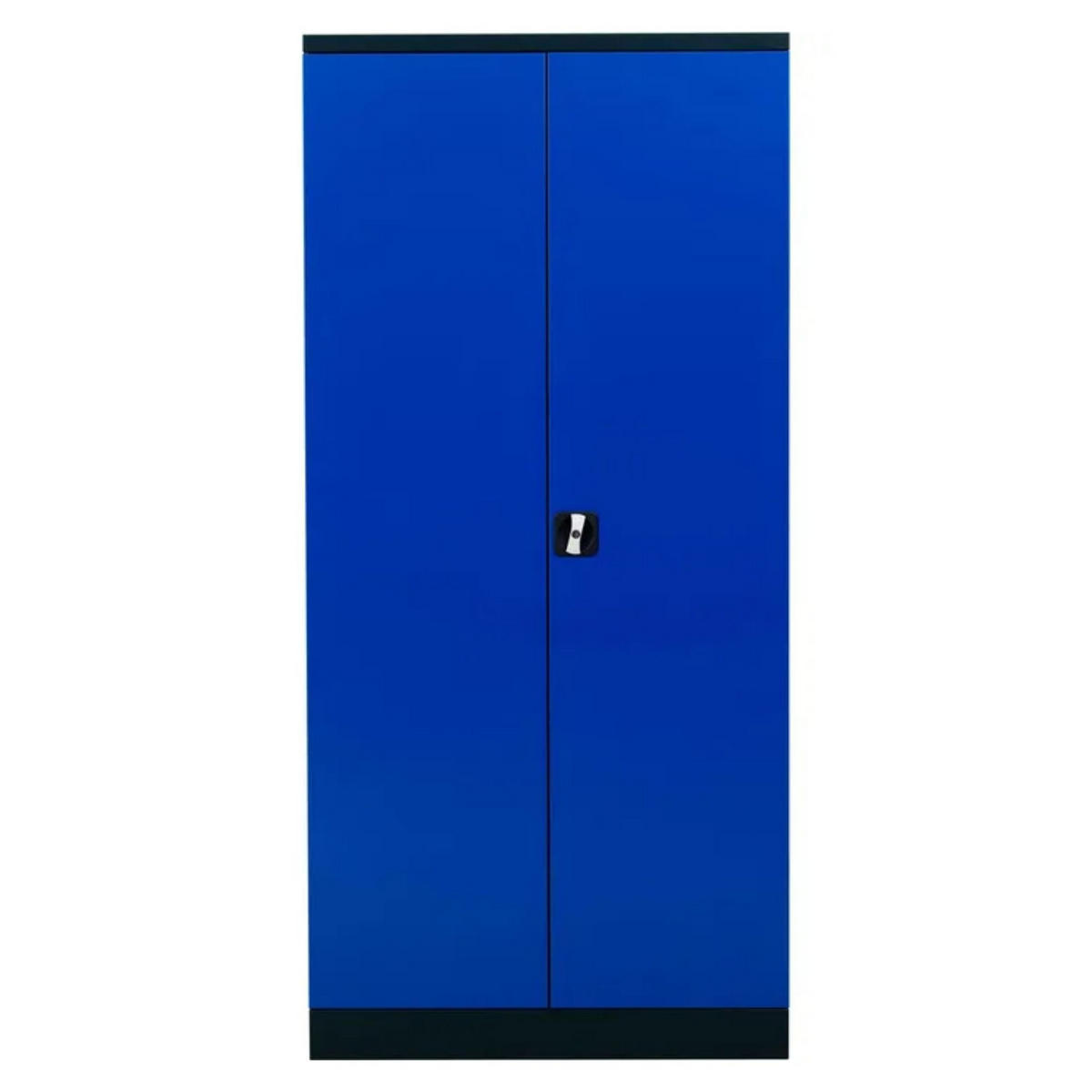 STAHLSCHRANK Bee mit 5 lackierten Fachböden 195x92x42 cm Korpusfarbe Schwarz Frontfarbe Enzianblau - Blau, Metall (92/195/42cm)