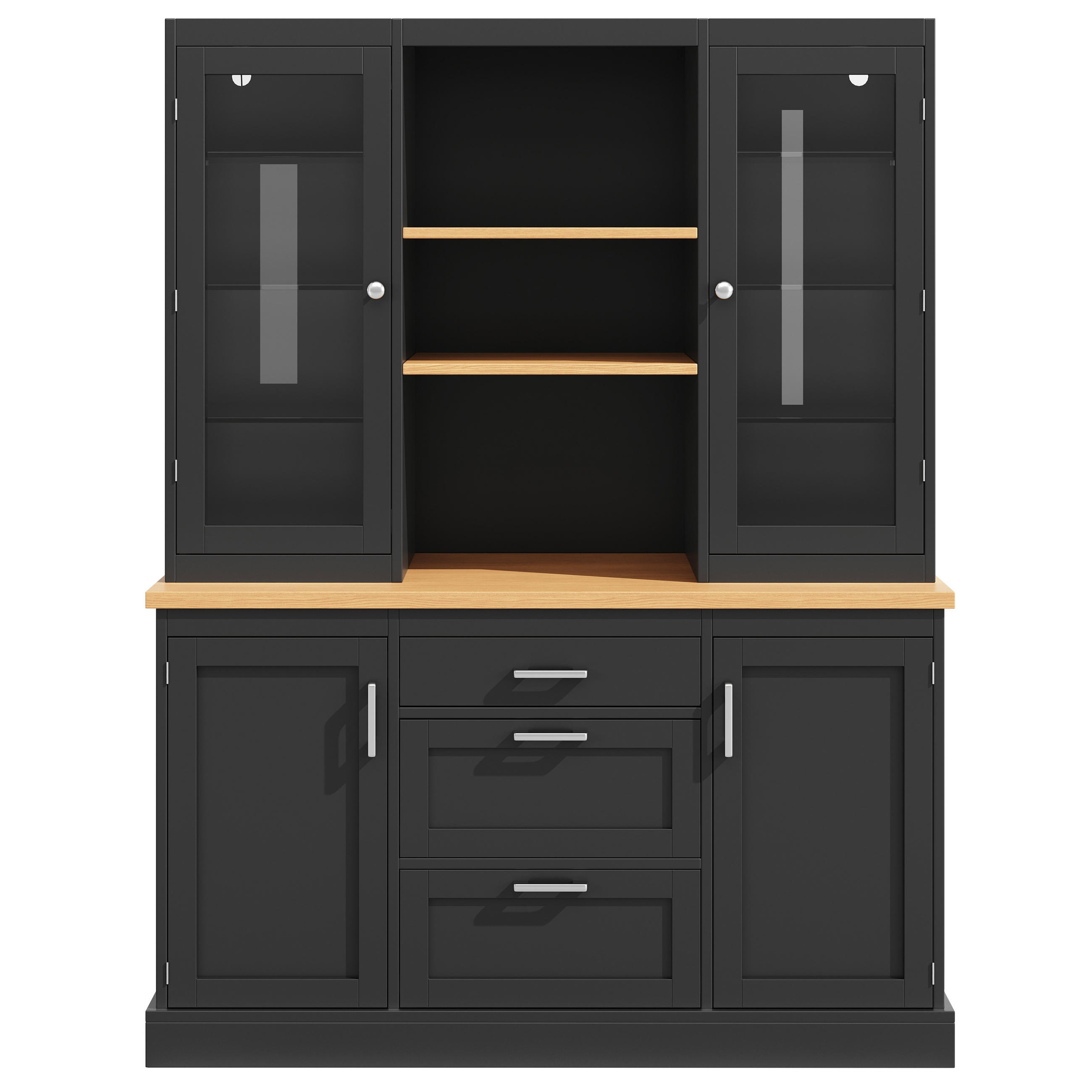 BUFFETSCHRANK App-Steuerung Schwarz 140/40/185 cm - Schwarz, Holz (140/185/40cm) - PANGIVO