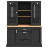 BUFFETSCHRANK App-Steuerung Schwarz 140/40/185 cm - Schwarz, Holz (140/185/40cm) - PANGIVO