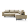 ECKSOFA Rodario Beige Velours - Beige/Schwarz, Textil/Metall (247/187cm) - Selsey
