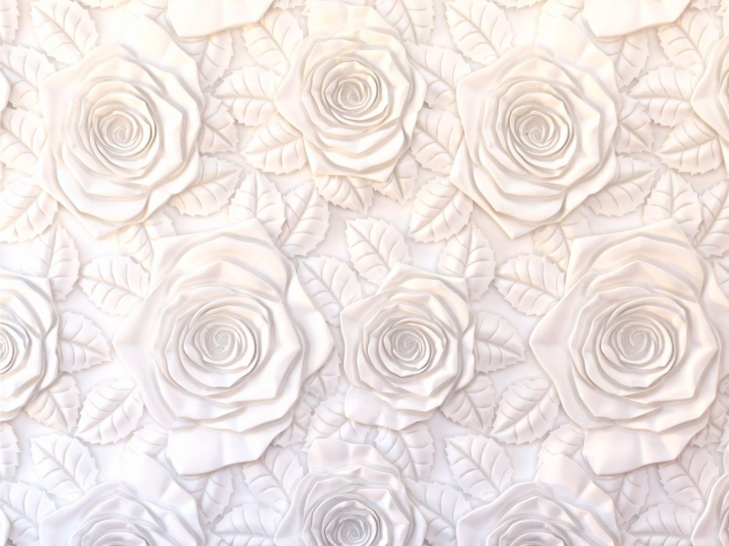FOTOTAPETE Blumen in 3D-Optik 375 x 270 cm - Weiß, Papier (375/270cm) - Sanders & Sanders